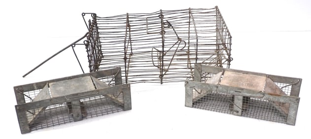 (3) Wire & tin animal traps