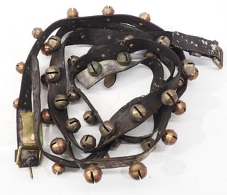 (2) Leather straps of harness bells