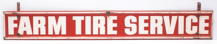 Farm Tire Service sign with brackets