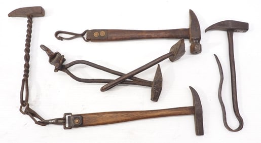 (6) Hand-forged 'snow knocker' hammers