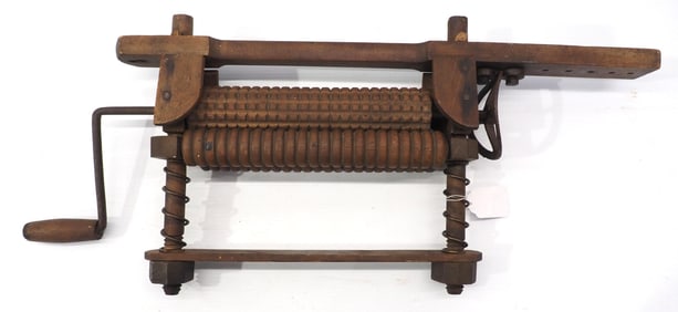 Early hand-crank wooden wringer