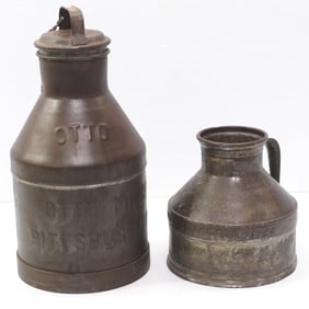 (2) Galvanized milk cans