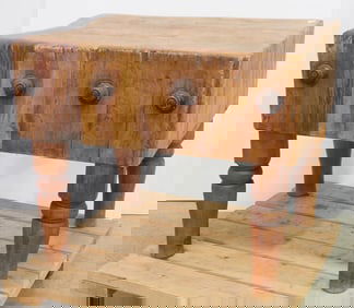 Butcher block table with removable legs