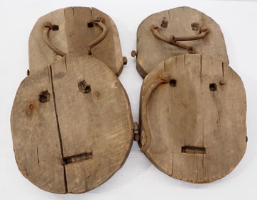 (4) Wooden muck shoes