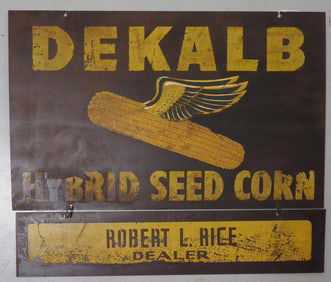 2-pc DeKalb Hybrid Seed Corn dealer sign
