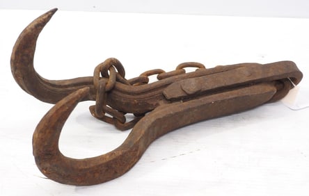 Cast iron stump puller with chain
