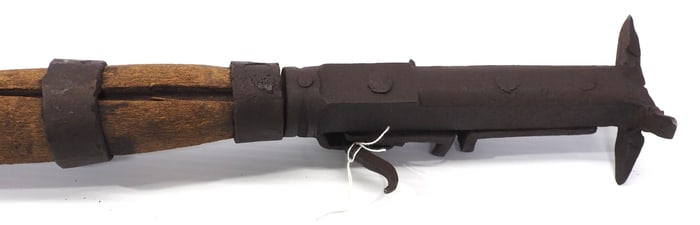 Early, hand-forged barb wire stretcher