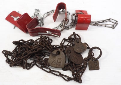 (2) NOS sets of cow hobbles / (4) Cow chains