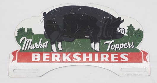 Berkshires tin license plate topper