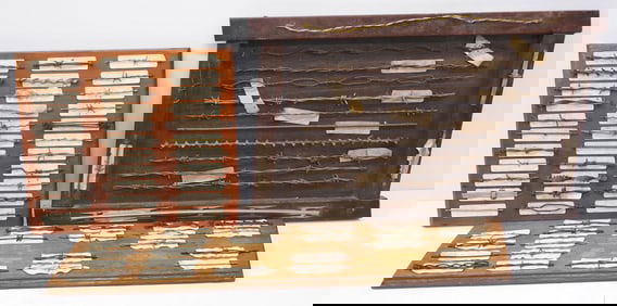 (3) Boards of various styles of barb wire samples