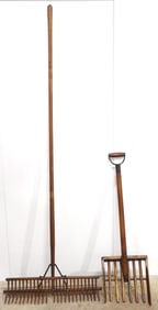 Early wooden corn cob shovel? / wooden rake