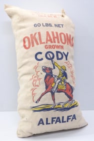 Oklahoma Grown Cody Alfalfa cloth feed bag