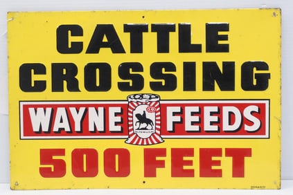 Wayne Feeds Cattle Crossing sign