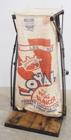 Unusual floor-mount feed bag holder