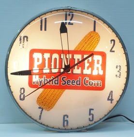 Pioneer Hybrid Seed Corn lighted clock