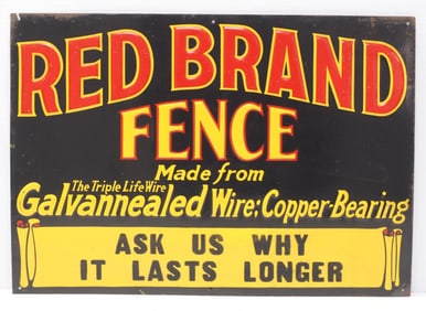 Red Brand Fence dealer sign