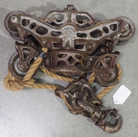 Stowell Mfg. cast iron hay carrier with CDP