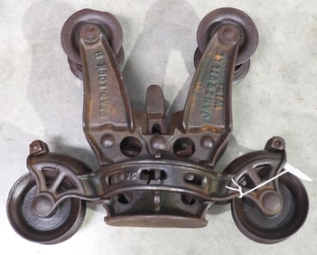 Janesville Deadlock cast iron hay carrier