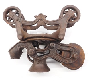 Superior Drill Co. cast iron hay carrier