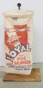 Unusual floor-mount feed bag holder