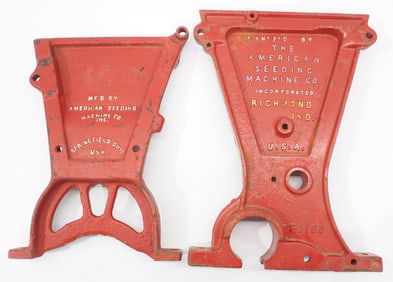 (2) Different cast iron planter box ends