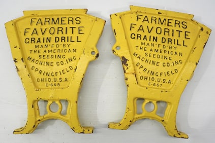 Pair of cast iron planter box ends