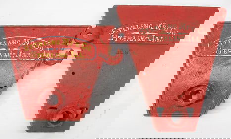 (2) Different cast iron planter box ends