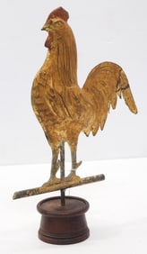 Small full-body rooster weathervane with gold