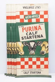 (6) 50-lb Purina Calf Startena paper feed bags