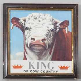 Framed paper print of Hereford cow