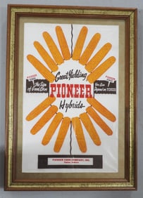 Framed plastic advertisement for Pioneer Hybrids