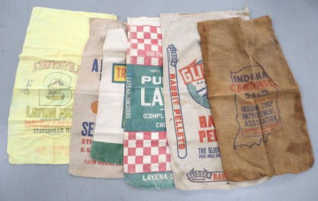 Assorted cloth feed bags