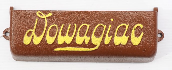 Dowagiac cast iron implement tool box