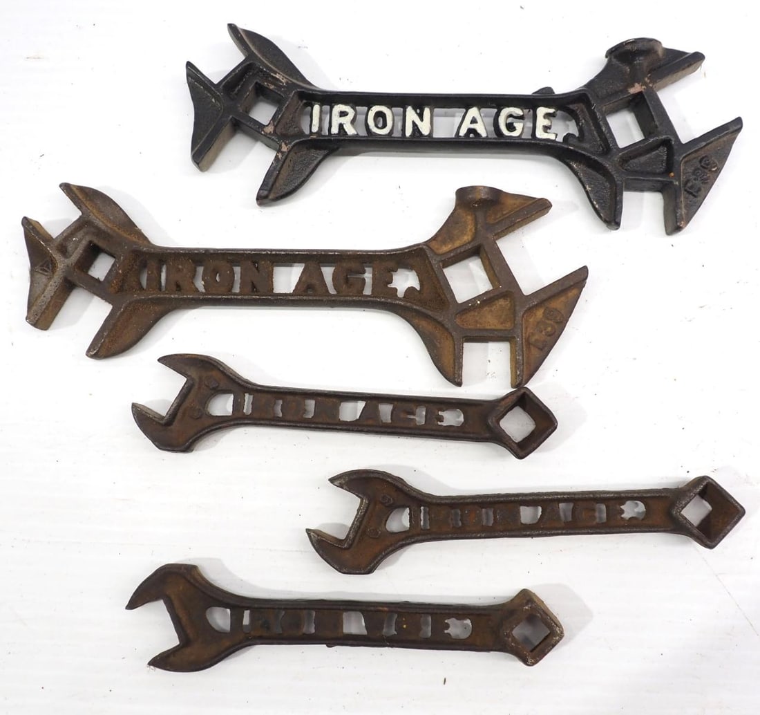 (5) Iron Age cast iron cut-out wrenches (1 of 1)