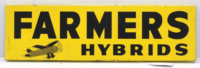 Farmers Hybrids fence spinner sign