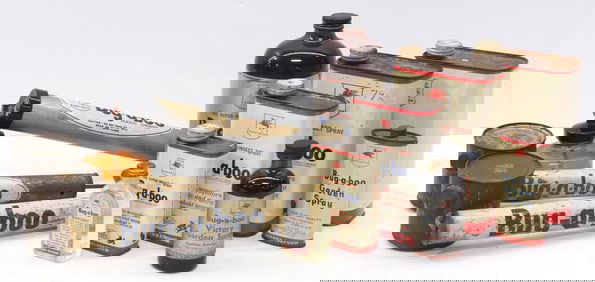 Assorted containers of Socony Bug-a-boo products