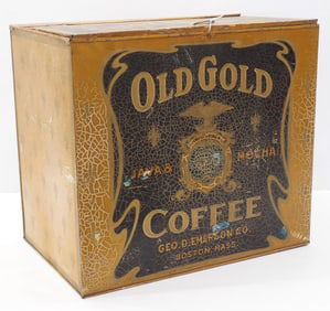 Old Gold Coffee tin country store coffee bin