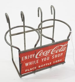 Coca Cola grocery cart 2-bottle rack