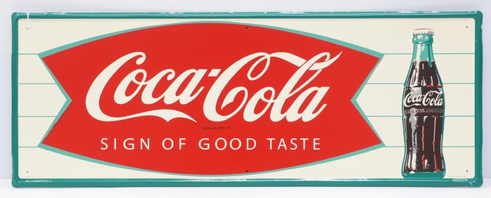 Coca Cola sign with fishtail & bottle graphics