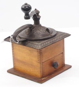 Wood & cast iron tabletop coffee grinder