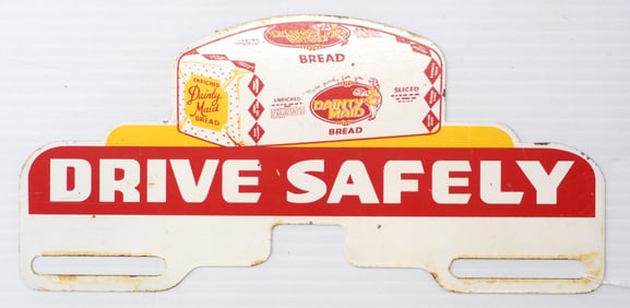 Dainty Maid Bread tin license plate topper