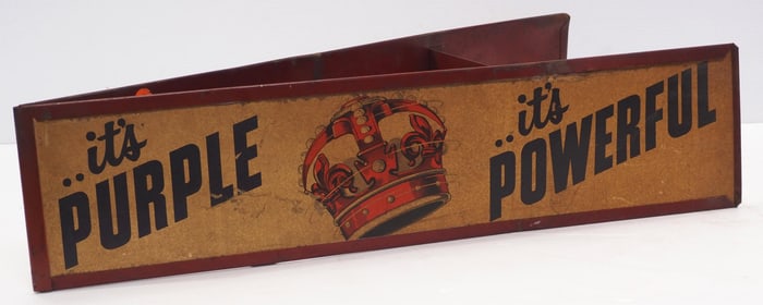 Crown tin & cardboard sign
