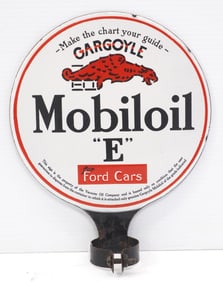 Gargoyle Mobiloil post-mount sign
