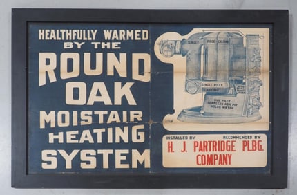 Round Oak Moistair Heating System advertisement