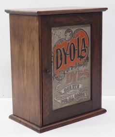 Small wooden Dy-O-La country store dye cabinet