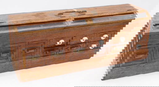 Salesman sample wooden seed counter