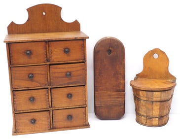 (3) Early wall-mount wooden pieces