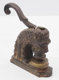 Cast iron lion-head notary stamp
