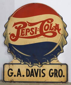 Pepsi Cola 'double dot' bottle cap sign
