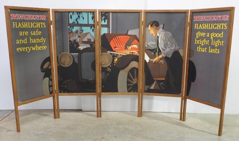 5-panel Winchester Flashlights advertising display